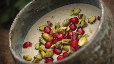 White Bean Puree With Pomegranate And Pistachio Nuts
